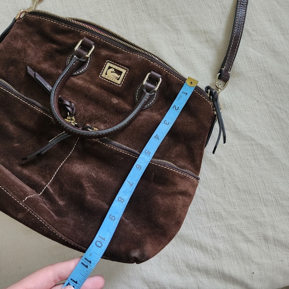 Dooney & burke brown leather purse crossbody suede - Picture 12 of 12